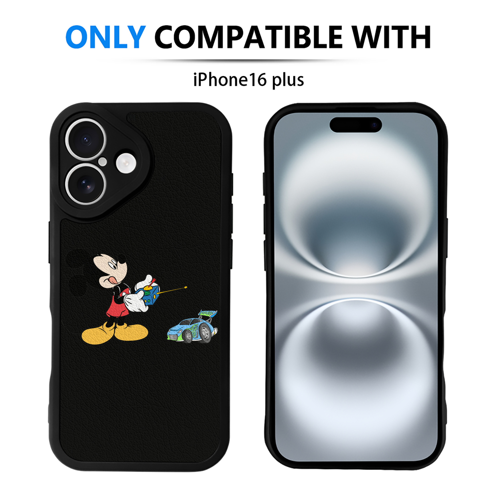 （画像用） ミッキーマウス Mickey Mouse 【iPhone 16シリーズ対応】シリコンスマホケース（レザー調） 材質：シリコン